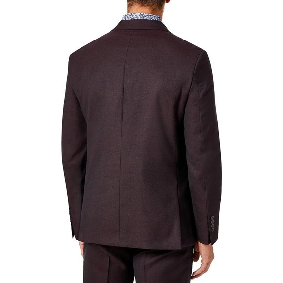 Tallia Men's Vector Wool Classic Fit Two-Button Blazer Wine Size 38Reg New - Picture 2 of 3